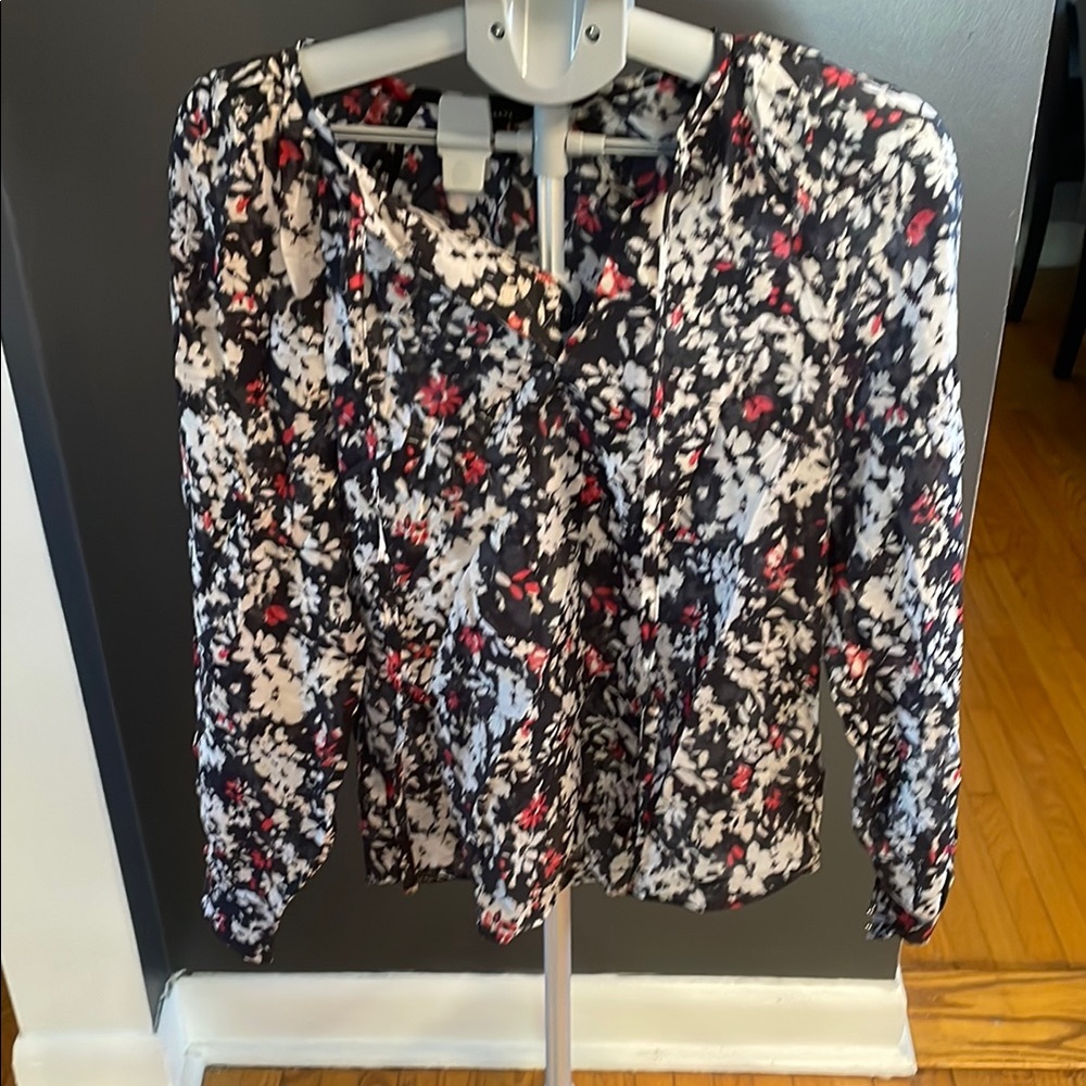 RW&CO. Black and White Blouse Elegant Top